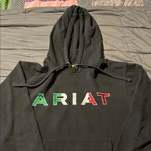 Ariat Black Hoodie with Green, White, and Red Logo